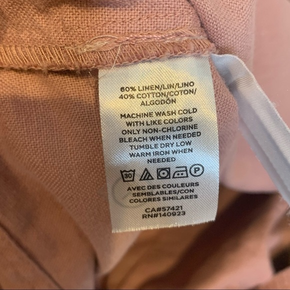Loft Blush Pink Linen Blend Button Front Jacket Pockets Petites Size Small SP - Picture 4 of 9
